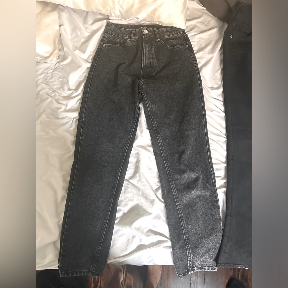 Zara black wash high rise jeans
